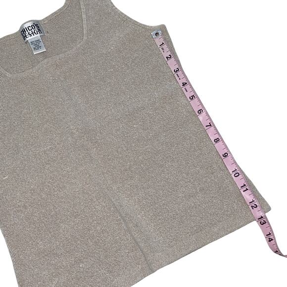 CHICO’S Ribbed Cami Tank Top Dark Stone Tan (Size 0) - Picture 4 of 5